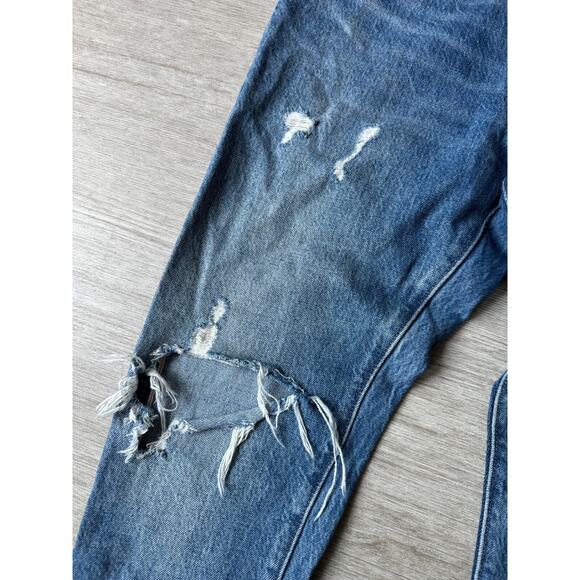 Levis 501 Jeans Womens White Oak Cone Denim Selvedge Distressed Button Fly 28x26 - Picture 8 of 13